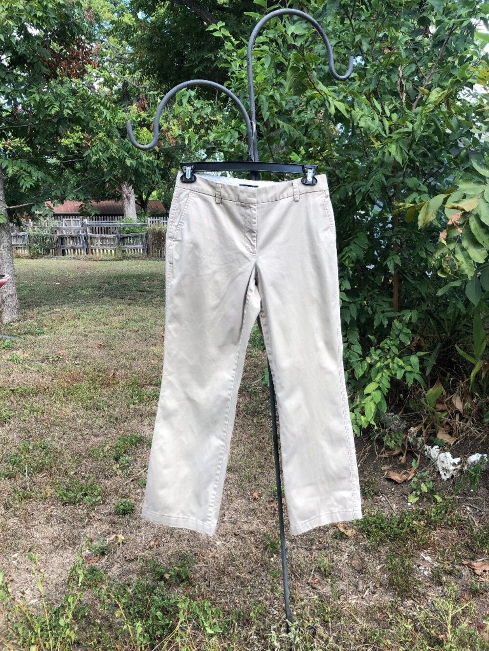 Lands End Tan Trouser Leg Pants, Size 6